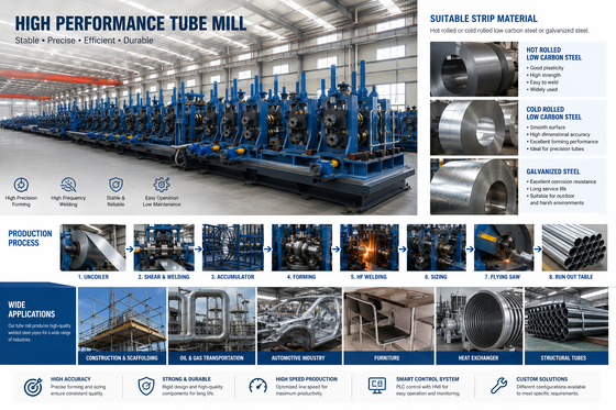 Small Diameter Φ8-18mm Precision Tube Mill Machine ZY16 HF Welded Steel Pipe