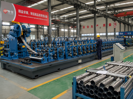 Φ8-18mm Hot Rolled Steel Strip Tube Mill Machine ZY16 HF Welded Pipe Making